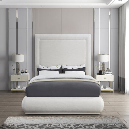 Brooke Linen Textured Fabric Upholstered Bed