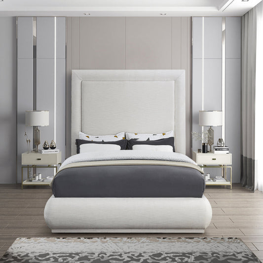 Brooke Linen Textured Fabric Upholstered Bed