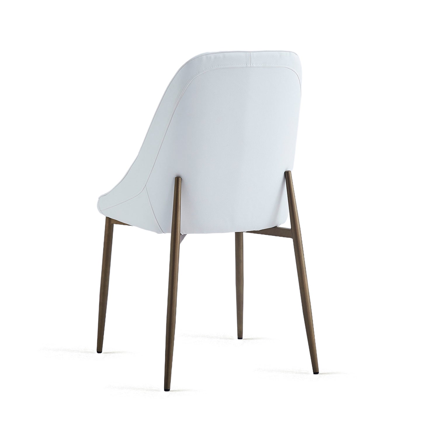 Stark/Cleo 7pc Dining Set in Aged Gold with White Chair