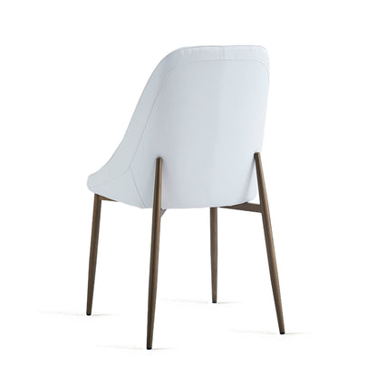 Stark/Cleo 7pc Dining Set in Aged Gold with White Chair
