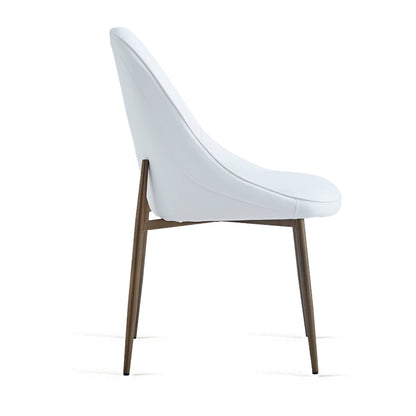 Stark/Cleo 7pc Dining Set in Aged Gold with White Chair