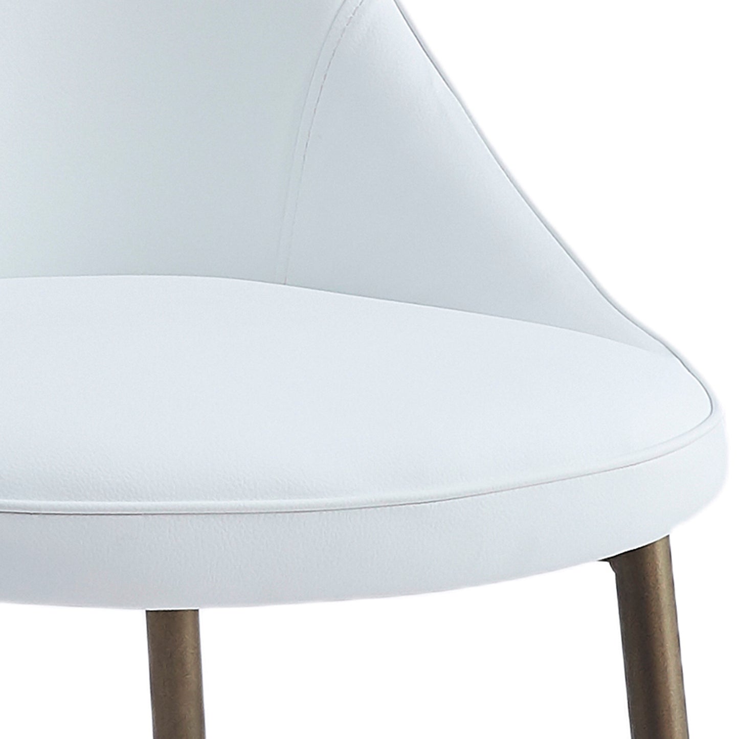Stark/Cleo 7pc Dining Set in Aged Gold with White Chair