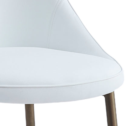 Stark/Cleo 7pc Dining Set in Aged Gold with White Chair