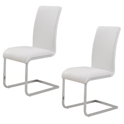 Maxim Dining Chair, set of 2, in White and Chrome