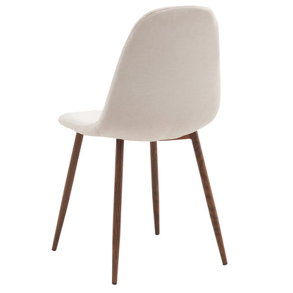 Rocca/Lyna 5pc Dining Set in Walnut with Beige Chair