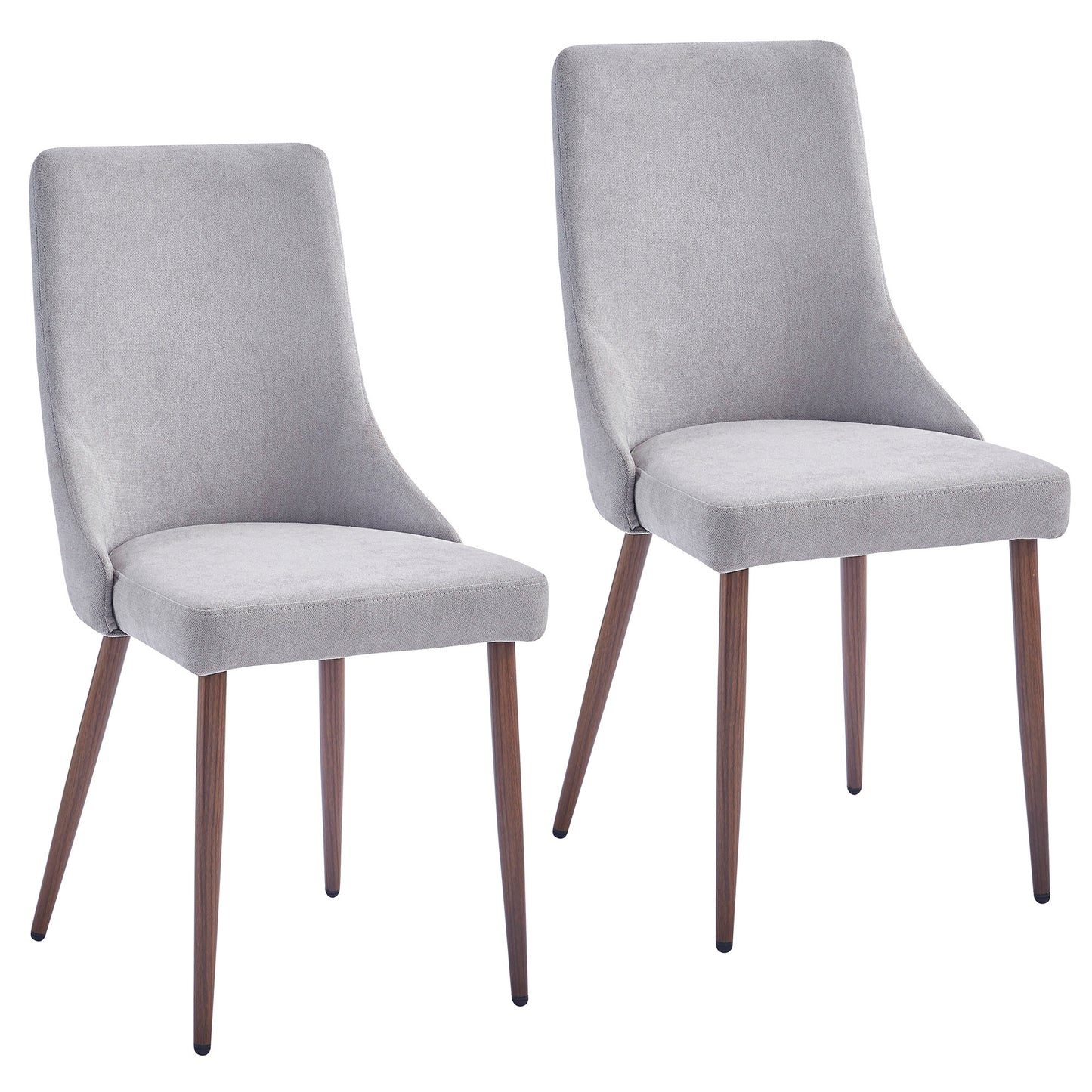 Rocca/Cora 5pc Dining Set in Walnut with Grey Chair