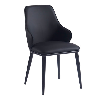 Gavin/Kash 7pc Dining Set in Black with Black Chair