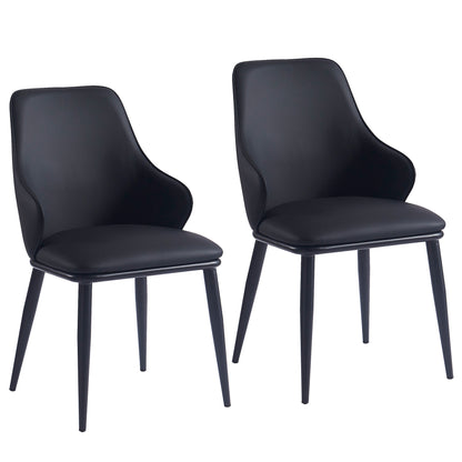 Gavin/Kash 7pc Dining Set in Black with Black Chair