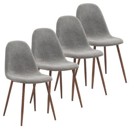Lyna Dining Chair, set of 4 in Grey and Walnut
