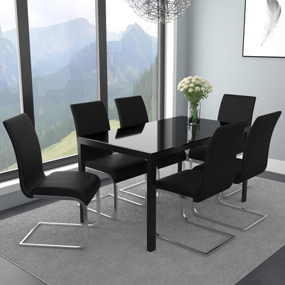 Maxim Dining Chair, set of 2, in Black and Chrome