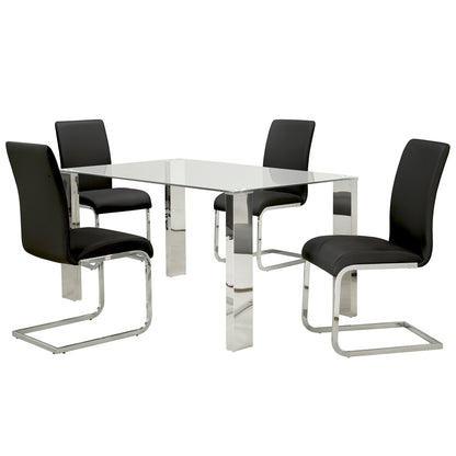 Maxim Dining Chair, set of 2, in Black and Chrome