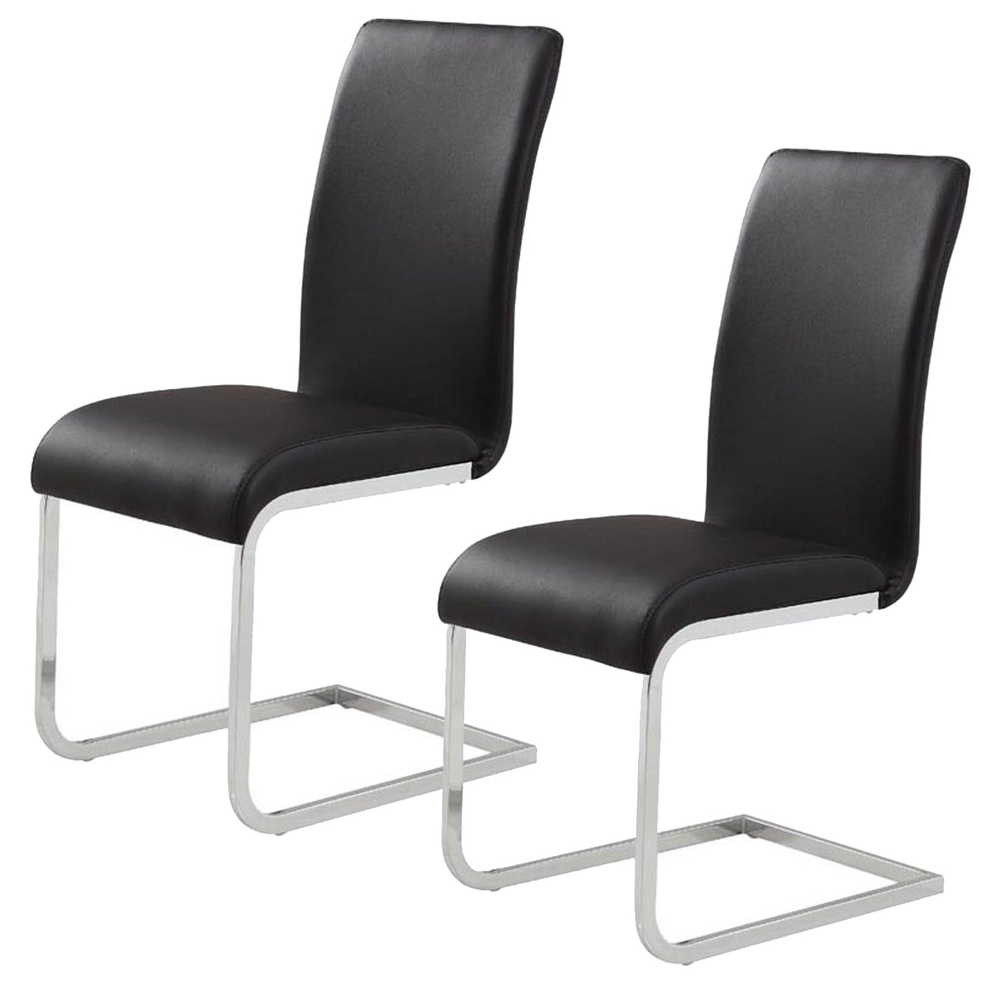 Frankfurt/Maxim 5pc Dining Set in Chrome with Black Chair