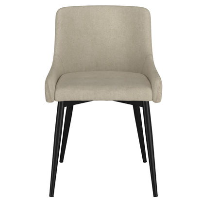 Bianca Dining Chair, set of 2, in Beige and Black Leg