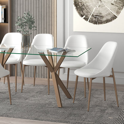 Cleo Dining Chair, set of 2, in White and Aged Gold