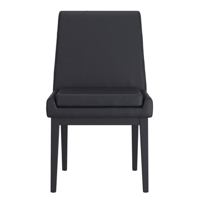 Cortez Dining Chair, set of 2, in Black Faux Leather and Black