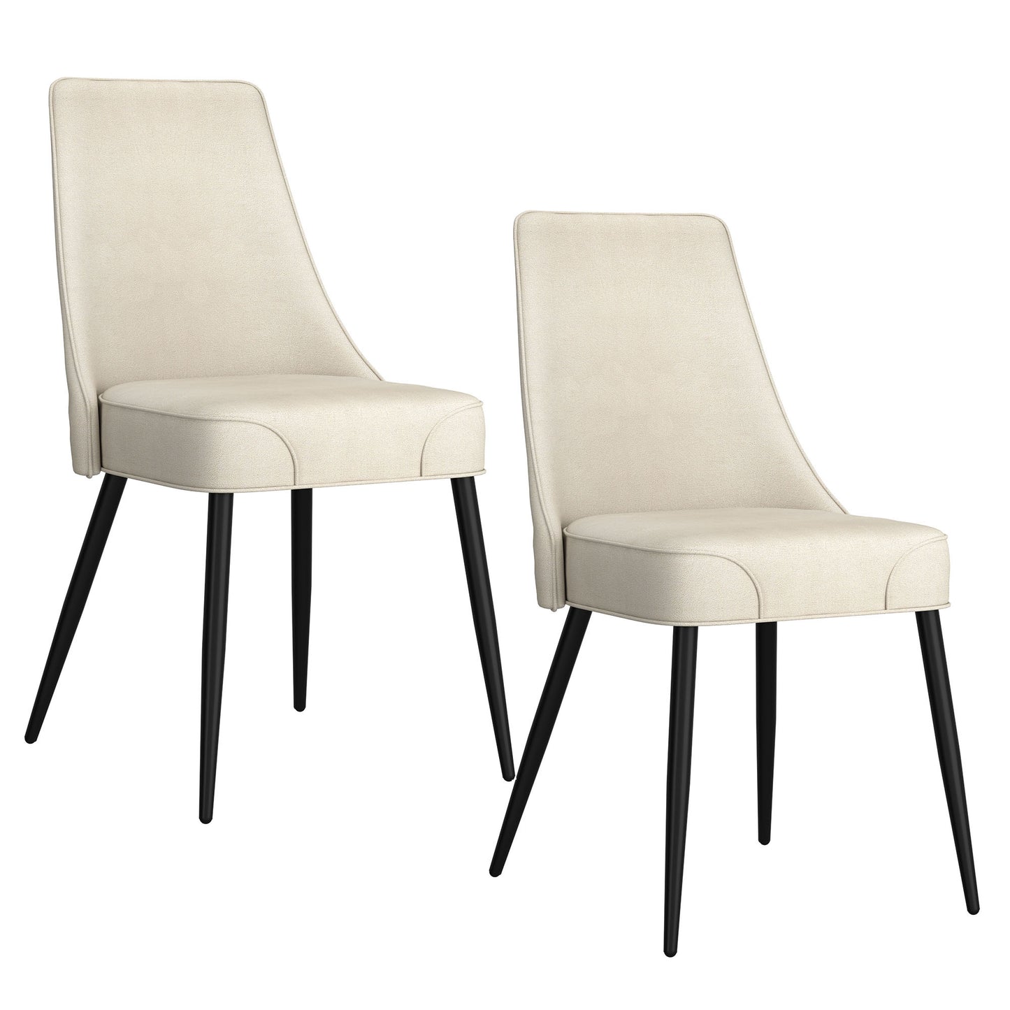 Koda Dining Chair, Fabric, set of 2, in Beige and Black