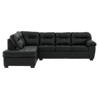 Faux Black Leather Sectional
