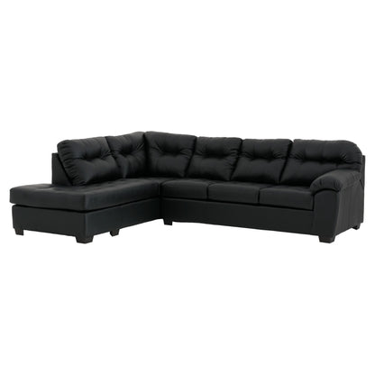 Faux Black Leather Sectional