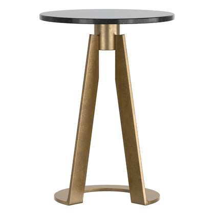 Devas Accent Table In Black Marble And Brass