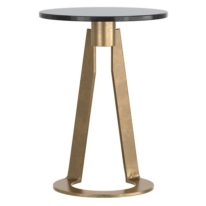 Devas Accent Table In Black Marble And Brass