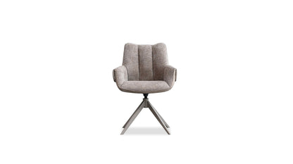 Espara Dining Chair In Avena Oat Alcantara/ Alpaca Chenille