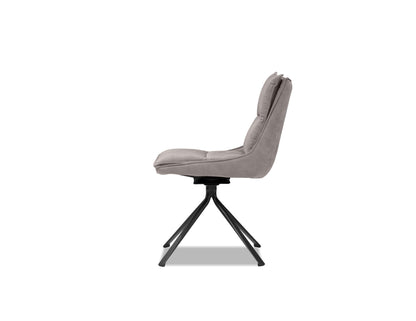 Puccini Swivel Dining Chair In Rhino Ultrasuede