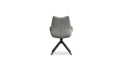 Gian swivel armchair chair in midnight grey leatherette / grey