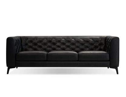 Dalton Leather Sofa In Black
