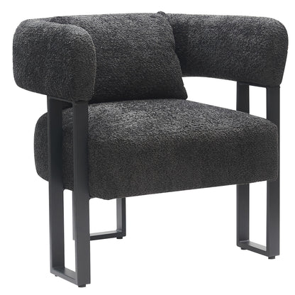 Scarlet Accent Chair In Charcoal Boucle And Black