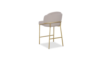 Wallen Counter Stool In Champagne With Gold Base