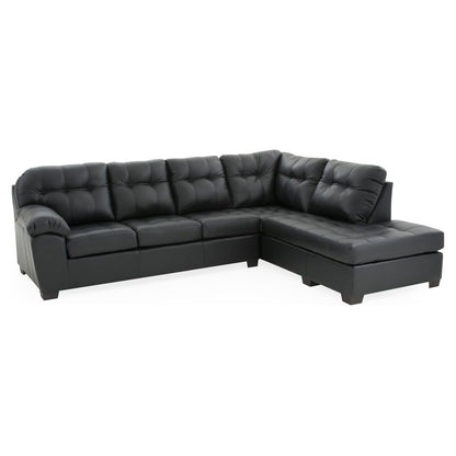 Faux Black Leather Sectional