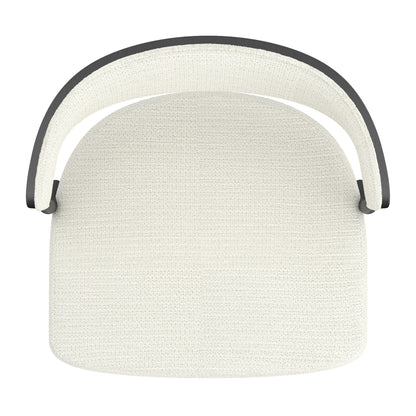 Kazan Adjustable Air-Lift Stool, Set of 2 in Ivory Performance Fabric & Black Metal
