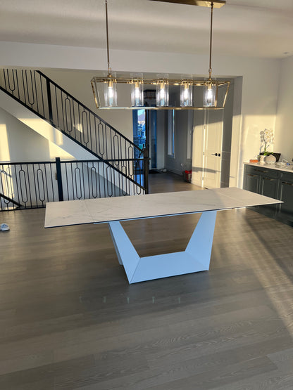 Origami double extension dining table