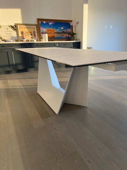 Origami double extension dining table