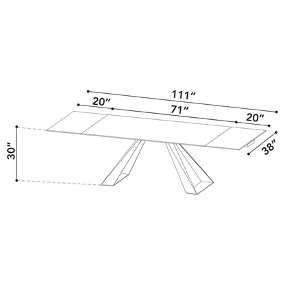 Bridge Double Extension Dining Table