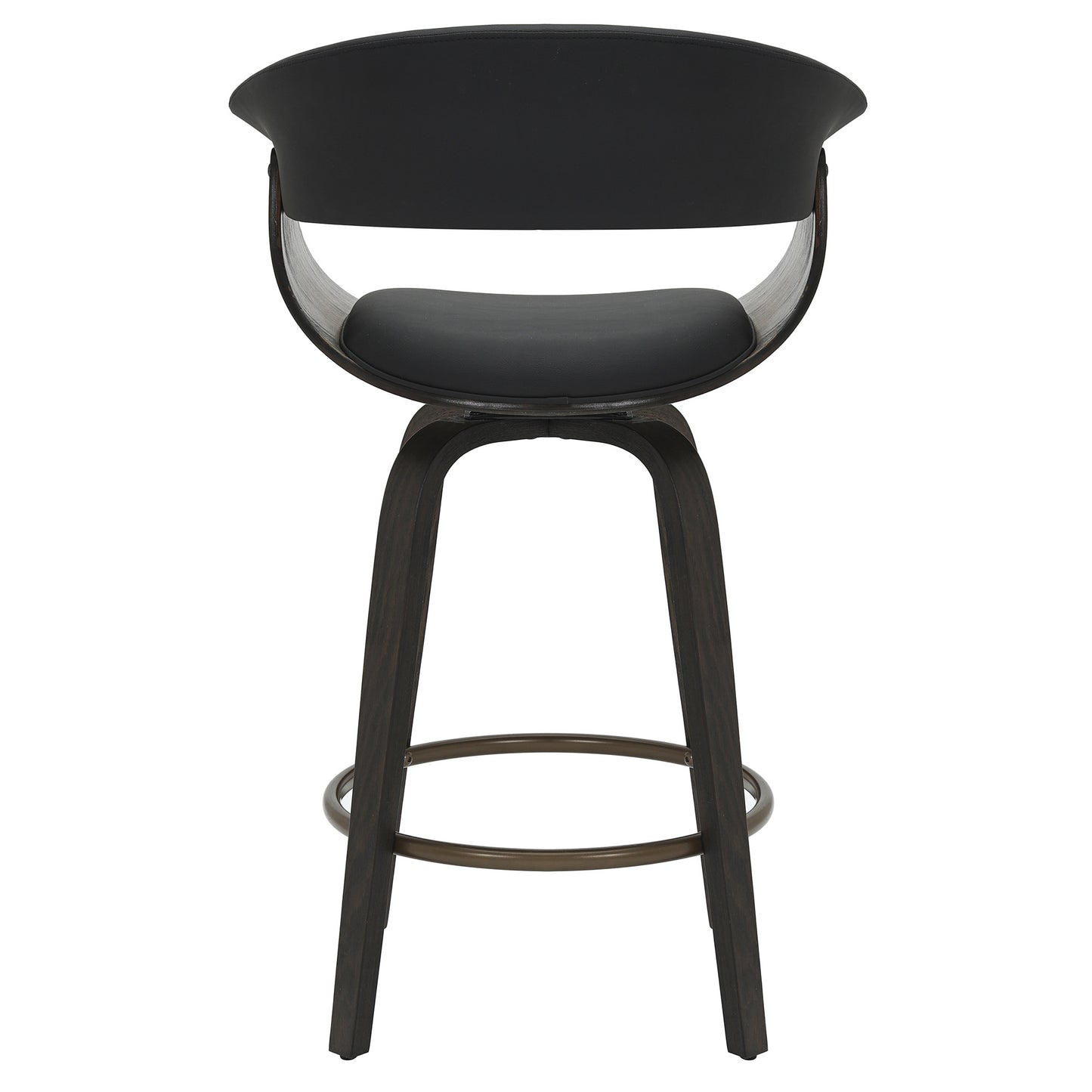 Holt 26" counter stool with swivel, set of 2 in black and walnut