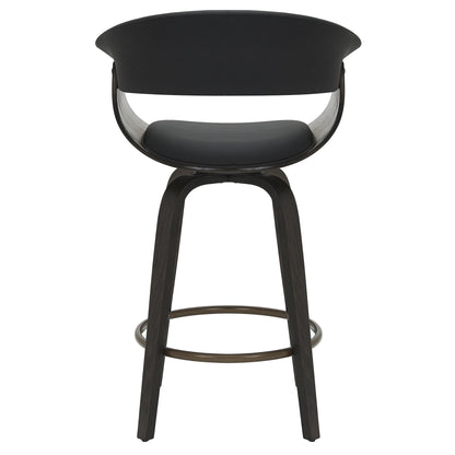 Holt 26" counter stool with swivel, set of 2 in black and walnut