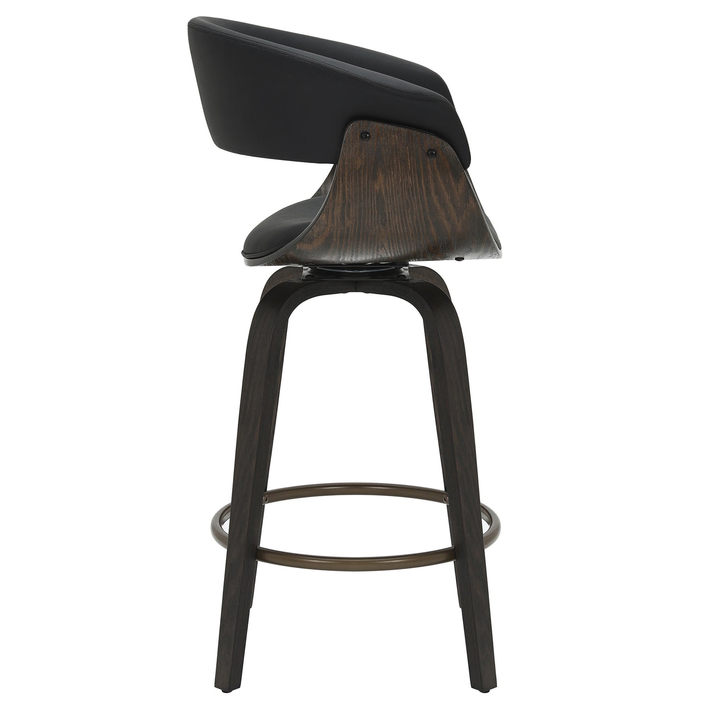 Holt 26" counter stool with swivel, set of 2 in black and walnut