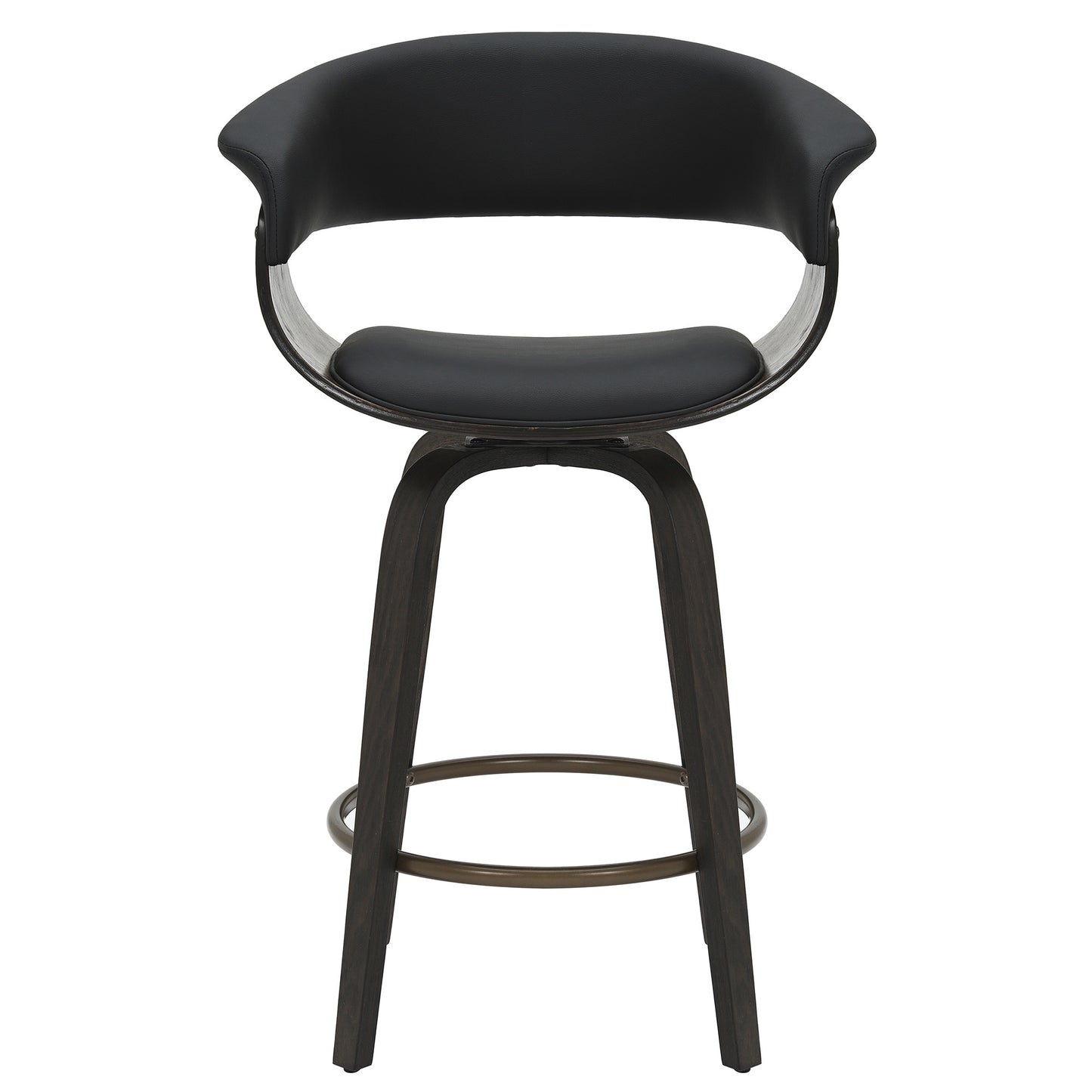 Holt 26" counter stool with swivel, set of 2 in black and walnut