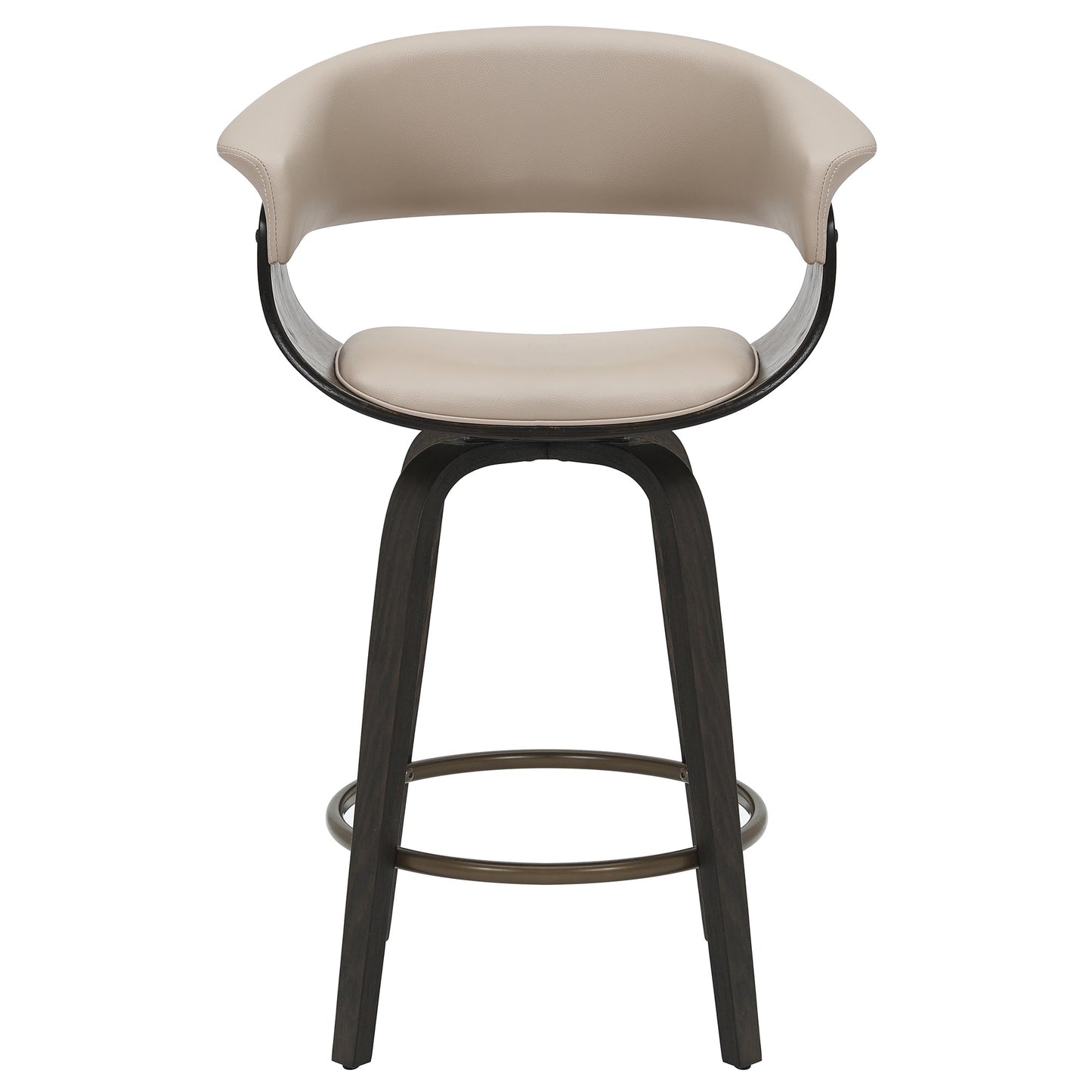 Holt 26" counter stool with swivel, set of 2 in mushroom and walnut