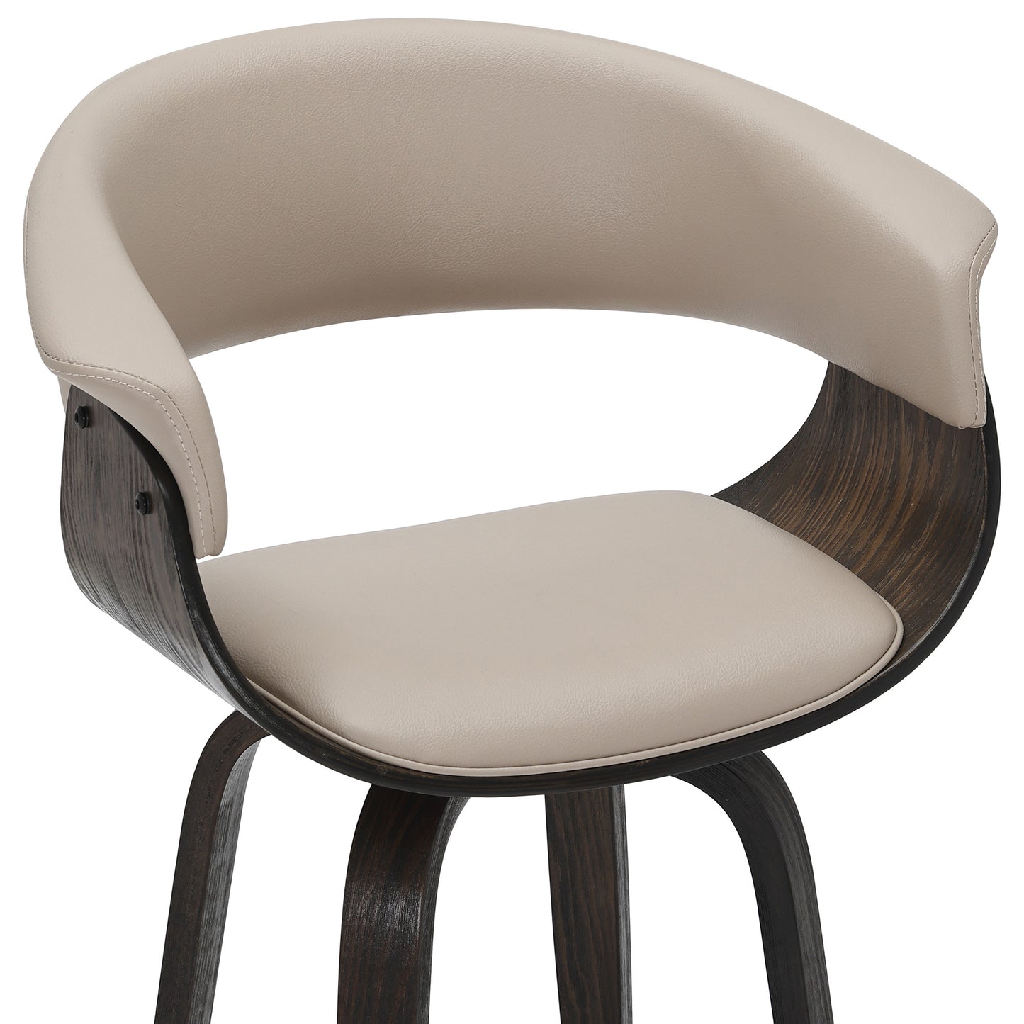Holt 26" counter stool with swivel, set of 2 in mushroom and walnut