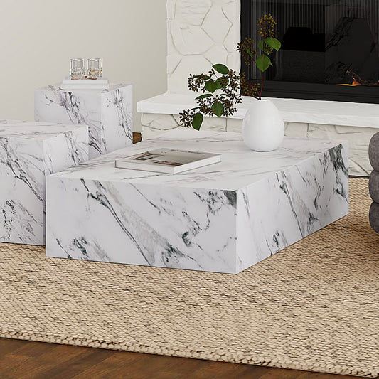 Artemis Contract Grade Rectangular Coffee Table in Bulgari White