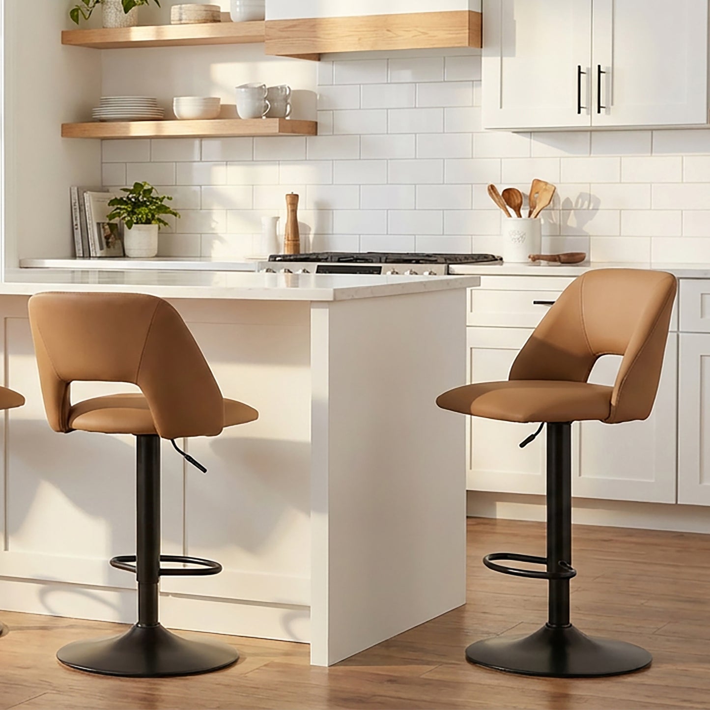 Adler adjustable air-lift stool, set of 2