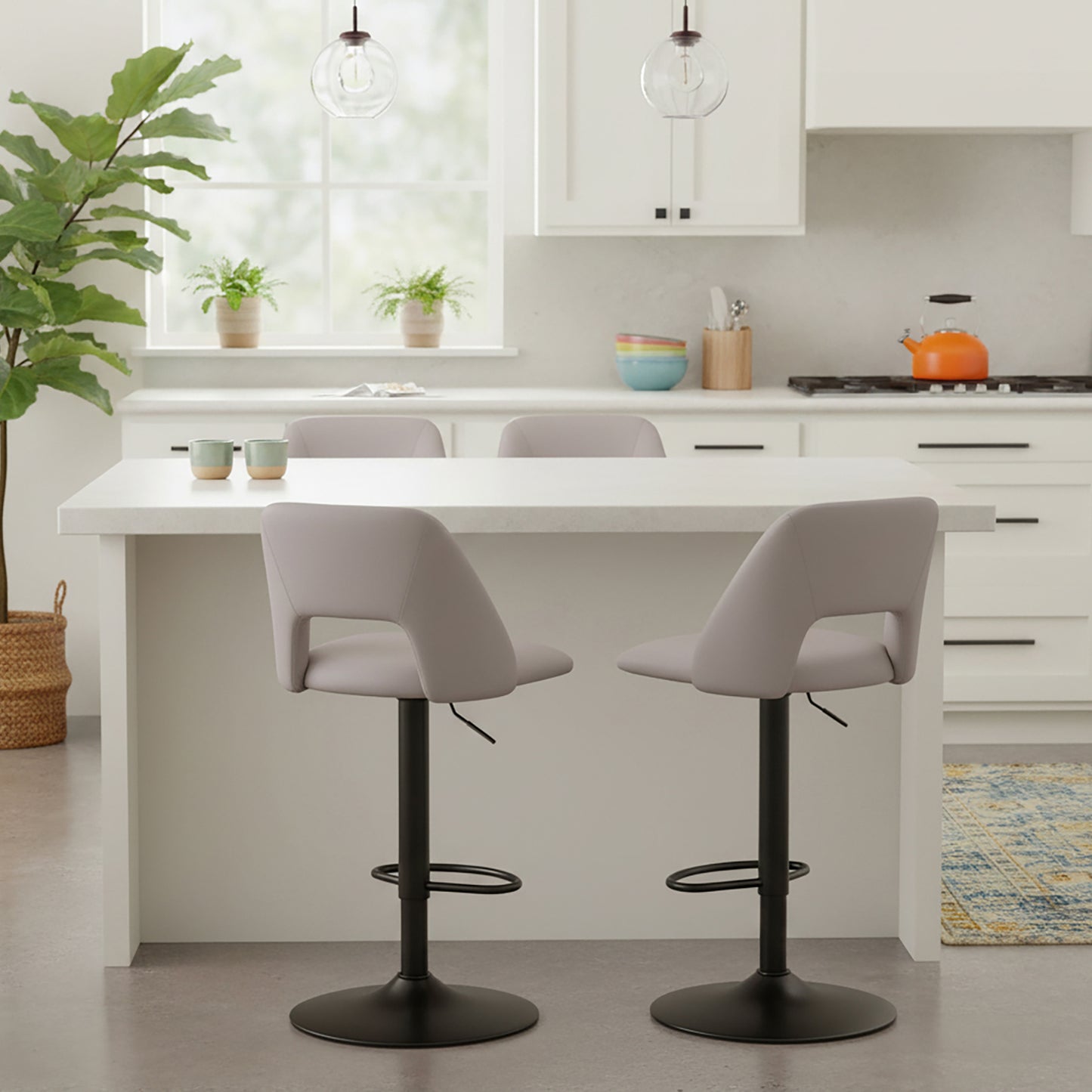 Adler adjustable air-lift stool, set of 2