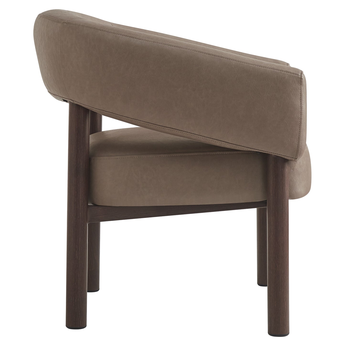 Allegra accent chair in dark taupe and walnut