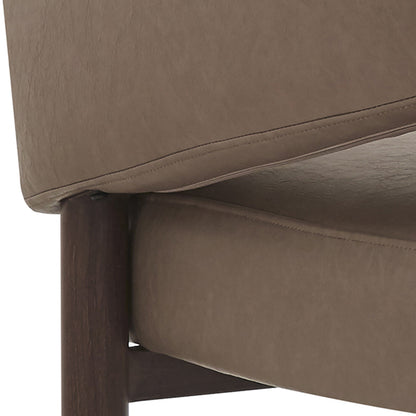Allegra accent chair in dark taupe and walnut