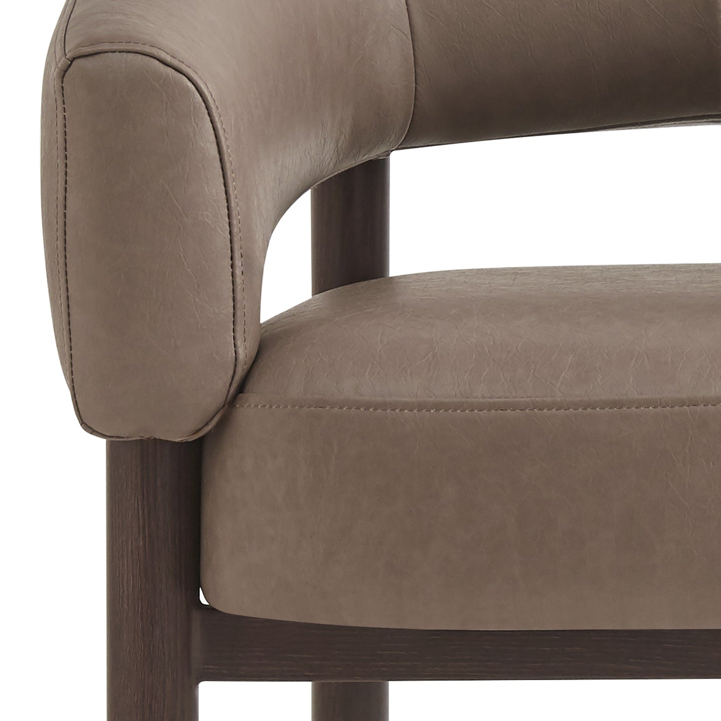 Allegra accent chair in dark taupe and walnut