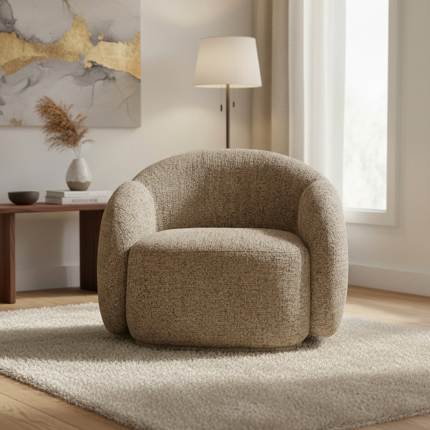 Amriel accent chair in brown  multi-tone