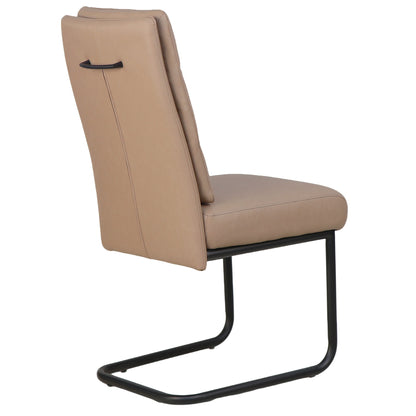 Brodi dining/lounge chair, set of 2 in mushroom pu and black