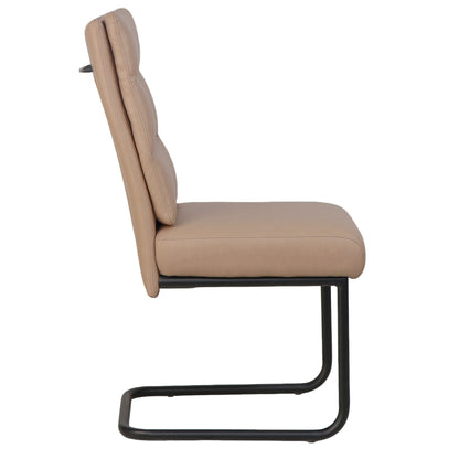 Brodi dining/lounge chair, set of 2 in mushroom pu and black